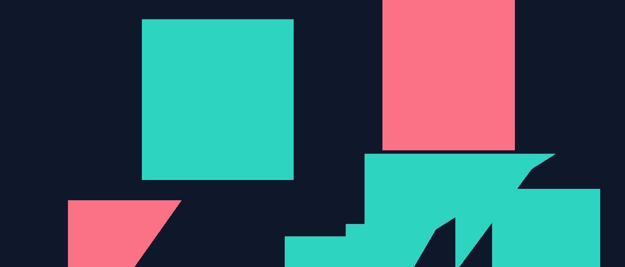 Abstract geometric composition in teal, navy and coral representing a bonafide certificate